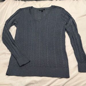 Banana Republic metallic Charcoal V-Neck Sweater